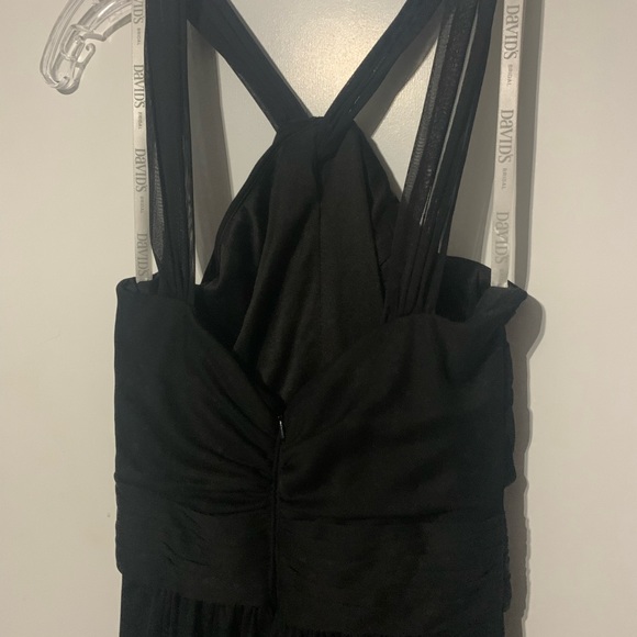David’s Bridal Black Long Bridesmaid Dress Flowy Women’s Size 0 Like New - Picture 5 of 7